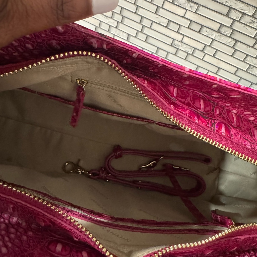 Brahmin Fuchsia Crocodile-Embossed Tote - Picture 6 of 7